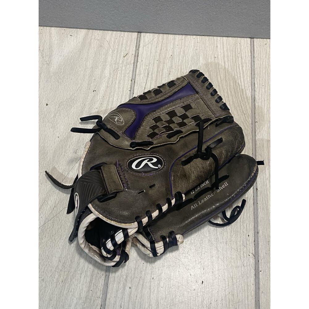 Rawlings Storm 12.5" Leather Baseball Glove, Purple/Black ST1250FPUR For Righty